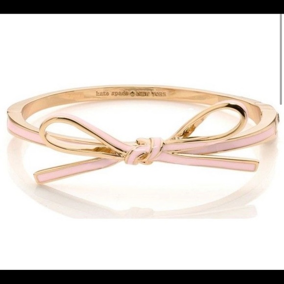 Kate Spade Ribbon Bow Pink & Silver Bracelet